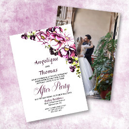 Aangepaste foto Rustic Pink Floral Wedding Recepti Kaart
