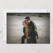 Aangepaste foto Rustic Wood Western Weddenschap Save The Date (Achterkant)