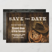 Aangepaste foto Rustic Wood Western Weddenschap Save The Date (Voorkant / Achterkant)