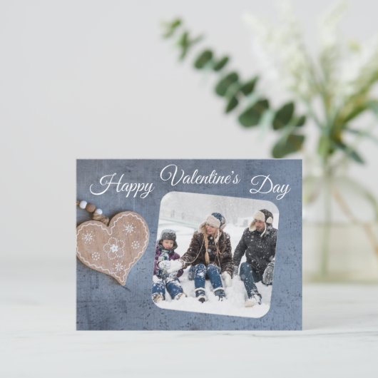 Aangepaste Foto Rustiek Land Happy Valentines Day Feestdagenkaart (Staand voorkant)