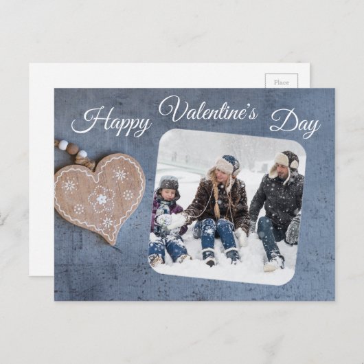 Aangepaste Foto Rustiek Land Happy Valentines Day Feestdagenkaart (Voorkant / Achterkant)