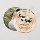 Aangepaste foto Rustieke bruiloft Sla de datumcirk Kaart (Voorkant / Achterkant)