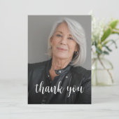 Aangepaste foto Sage Green 70e verjaardagsfeestje Bedankkaart (Staand voorkant)