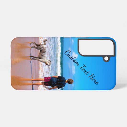 Aangepaste Foto Samsung Galaxy Hoesje met tekst (Achterkant horizontaal)