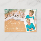 Aangepaste foto Sandy Ocean Beach Funeral Memorial Visitekaartje (Voorkant)