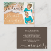 Aangepaste foto Sandy Ocean Beach Funeral Memorial Visitekaartje (Voorkant / Achterkant)