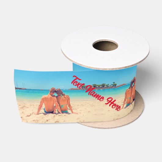 Aangepaste Foto Satijnen Lint Cadeau met Tekst (Spoel)