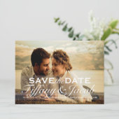 Aangepaste foto save the date aankondiging | Twee (Staand voorkant)