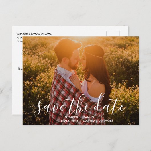 Aangepaste foto Save the Date ansichtkaart Aankondigingskaart (Voorkant / Achterkant)