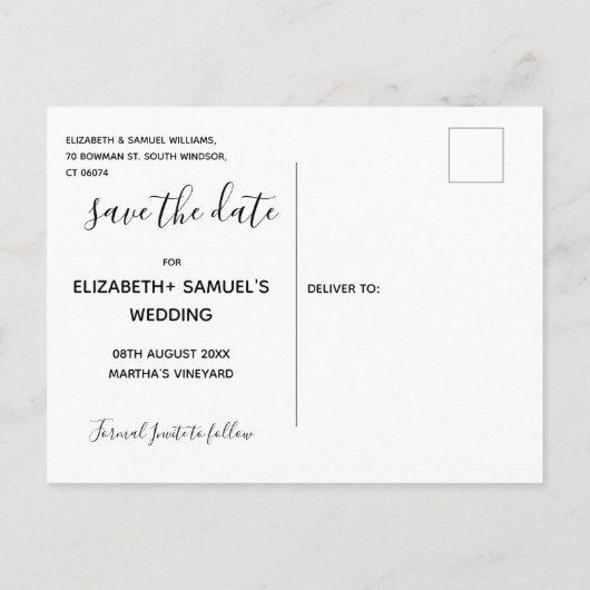 Aangepaste foto Save the Date ansichtkaart Aankondigingskaart (Achterkant)