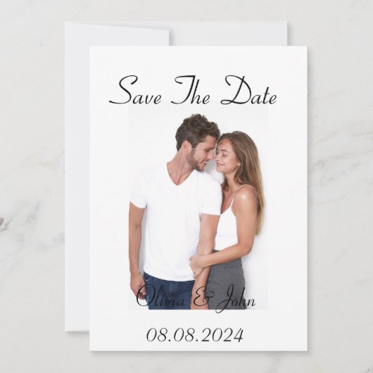 Aangepaste foto save the date kaart (Voorkant)