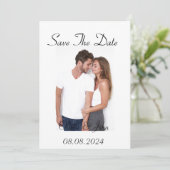 Aangepaste foto save the date kaart (Staand voorkant)
