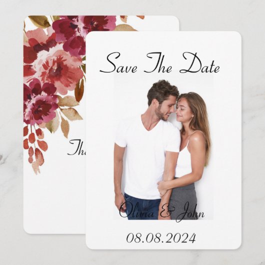 Aangepaste foto save the date kaart (Voorkant / Achterkant)