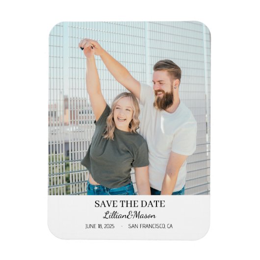 Aangepaste foto Save the Date koelkastmagneet Magneet (Verticaal)