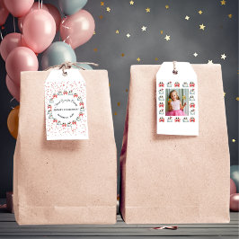 Aangepaste Foto Schattige Ghost Theme Verjaardag Cadeaulabel