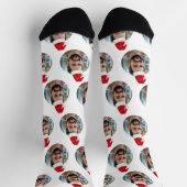 Aangepaste Foto Schattige Witte Kerst Sokken (Top)