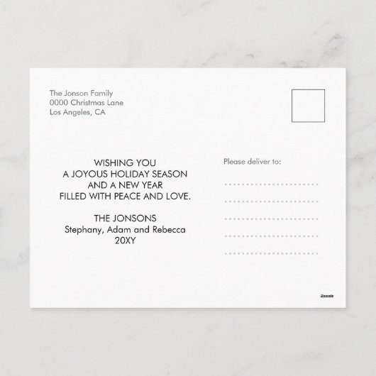 Aangepaste Foto Schattigee Hand getrokken Witte Ri Feestdagenkaart (Achterkant)