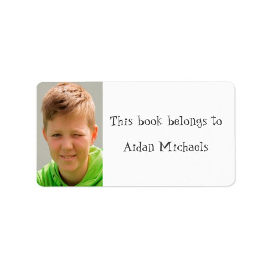 Aangepaste foto-schoolboeknaam etiket (Voorkant)