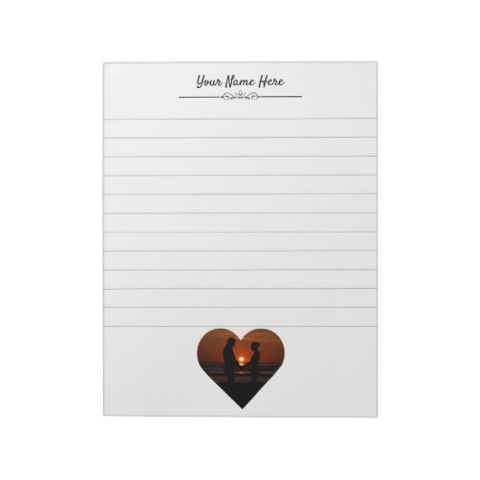 Aangepaste foto-schrijfpad met lijnen notitieblok (Linkerzijde)