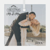 Aangepaste foto schuine glazen kerstversiering glas ornament (Voorkant)