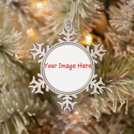 Aangepaste foto selfie gepersonaliseerde 4Mom Tin Sneeuwvlok Ornament