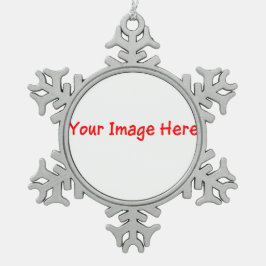 Aangepaste foto selfie gepersonaliseerde 4Mom Tin Sneeuwvlok Ornament