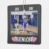 Aangepaste foto senior jaar volleybal keramisch ornament (Links)