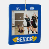 Aangepaste foto senior jaar volleybal keramisch ornament (Rechts)
