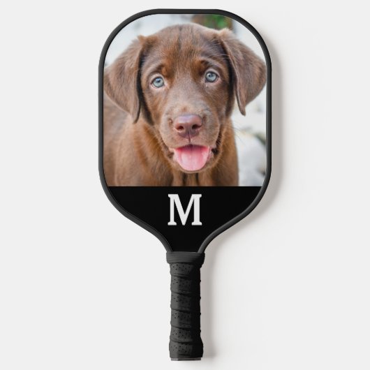 Aangepaste foto-serie Dog Aangepast monogram Pickleball Paddle (Voorkant)