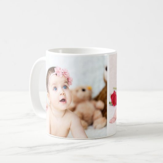 Aangepaste foto-serie met achtergrondcadeau koffiemok (Voorkant links)