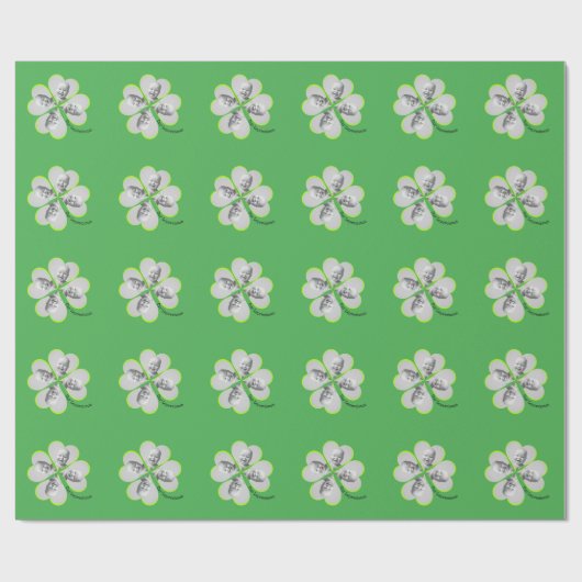 Aangepaste foto Shamrock Cadeaupapier (Vlak)