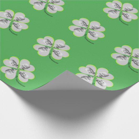 Aangepaste foto Shamrock Cadeaupapier (Hoek)