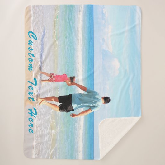 Aangepaste foto Sherpa deken met tekst (Voorkant)