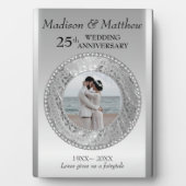 Aangepaste foto Silver Background Jubileum Plaque Fotoplaat (voorkant)