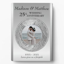 Aangepaste foto Silver Background Jubileum Plaque