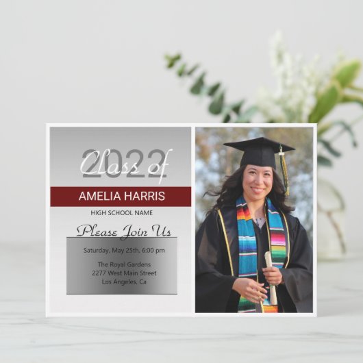 Aangepaste foto Silver Background Kaart (Staand voorkant)