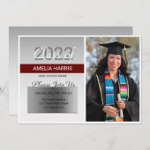 Aangepaste foto Silver Background Kaart (Voorkant / Achterkant)