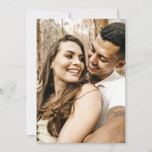 Aangepaste foto Sinaasappel Roos Bloemen bruiloft Save The Date (Achterkant)