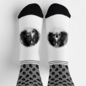 Aangepaste foto-sjablonen en zwarte petten op grij sokken (Top)