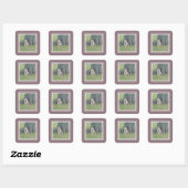 Aangepaste foto sjabloon druif paars & wit toevoeg vierkante sticker (Vel)