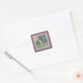 Aangepaste foto sjabloon druif paars & wit toevoeg vierkante sticker (Envelop)