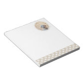 Aangepaste foto-sjabloon en witte pagina's op beig notitieblok (Schuin)