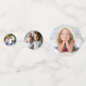 Aangepaste foto sjabloon familie viering confetti (Achterkanten)