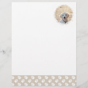 Aangepaste foto-sjabloon met beige en witte petten briefhoofd