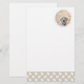 Aangepaste foto-sjabloon met beige en witte petten briefpapier (Voorkant / Achterkant)
