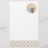 Aangepaste foto-sjabloon met beige en witte petten briefpapier (Voorkant)