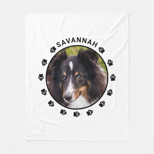 Aangepaste foto-sjabloon met petten en tekst fleece deken (Voorkant)