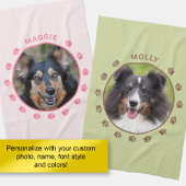 Aangepaste foto-sjabloon met petten en tekst theedoek