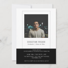 Aangepaste foto sjabloon voor afgestudeerden Zwart Kaart