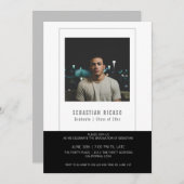 Aangepaste foto sjabloon voor afstudeerders Zwart  Kaart (Voorkant / Achterkant)